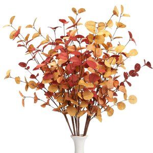 6 Pcs Artificial Eucalyptus Stems - Fall Decorations for‎ Office & Home Decor